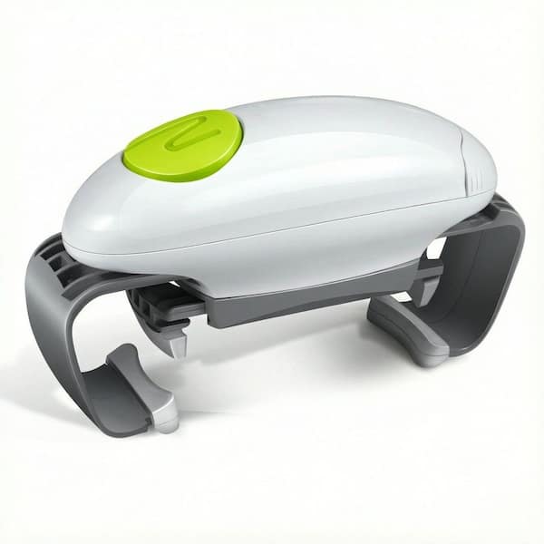 High Torque One-Touch Electric Jar Opener, Automatic Lid Remover with Auto-Off, Powerful Bottle Opener, White