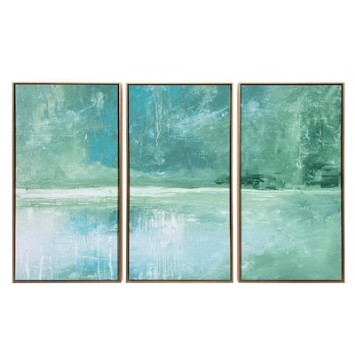 Kate and Laurel Sylvie Fishes Blue by Giuliana Lazzerini Framed Canvas  Wall Art 213998 - The Home Depot