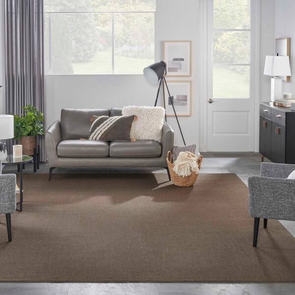 Terrain Taupe 9 ft. x 12 ft. Custom Area Rug with Pad