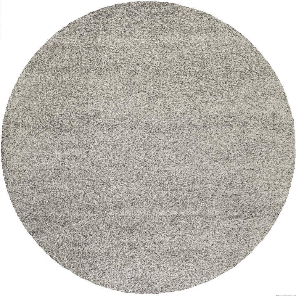 World Rug Gallery L.Gray 6 ft. 6 in. Soft Cozy Solid Shag Round Area ...