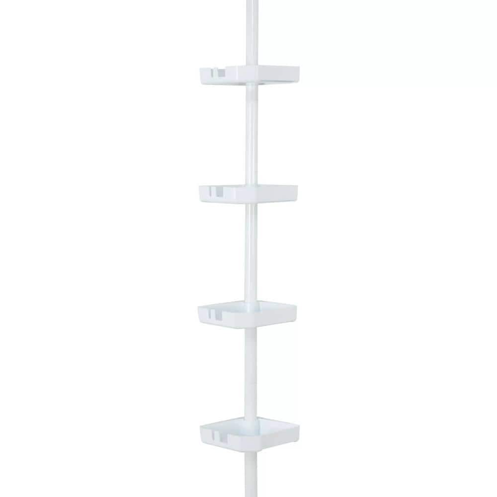 Dyiom 4 Shelf Tension Corner Shower Organizer Shower Caddy in White ...