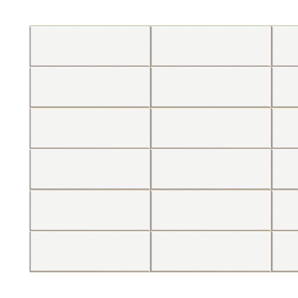 19" x 38" Beige Faux Tile PVC 3D Wall Panel