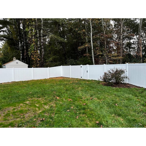 Weatherables Pembroke 5.4 ft. W x 6 ft. H White Vinyl Privacy Fence Gate Kit