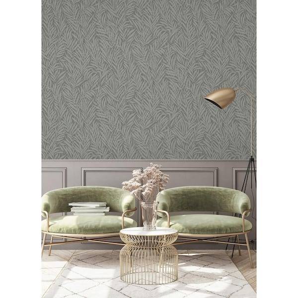 Holzer Dark Green Fern Paper Non-Pasted Textured Wallpaper