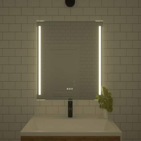 TaiMei 30 in. W x 36 in. H Frameless LED Single Bathroom Vanity Mirror in Polished Crystal