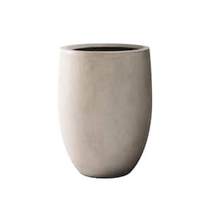 21.7"H Weathered Concrete Tall Planter Modern Round Large, Outdoor Indoor Decorative w/ Drainage Hole & Rubber Plug