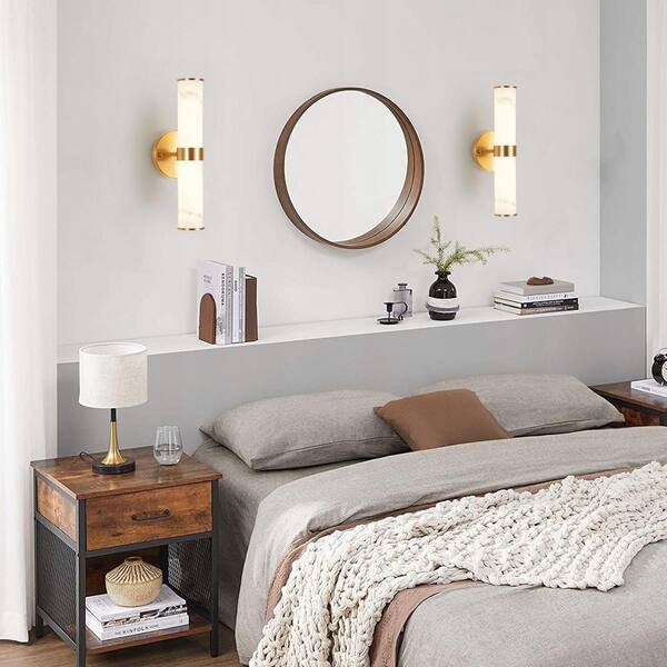☀️☀️☀️モデーアロジック2箱セット Logmey 2-Light LED Wall Sconce with Simulated Marble Texture