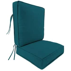 22 in. L x 45 in. W x 4 in. T Outdoor Deep Seat Chair Cushion Set in Canvas Teal