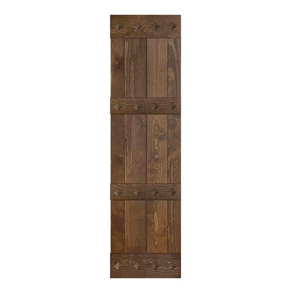 Mid-Century Style 24 in. x 84 in. Dark Walunt Finished Solid Wood Sliding Barn Door Slab - Hardware Track NOT Included