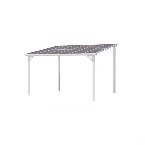 12 ft. x 12 ft. White Aluminum Sloped Roof Outdoor Hardtop Pergola with UV-Blocking Polycarbonate Patio Cover
