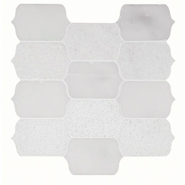 MSI Calypso Blanco Lotus Pattern 12 in. x 12 in. x 10 mm Textured Marble Mesh-Mounted Mosaic Tile (10 sq. ft./case)