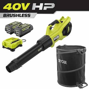 40V HP Brushless Whisper Series 730 CFM Cordless Leaf Blower and Lawn & Leaf Bag w/ (two) 4.0 Ah Battery & Charger