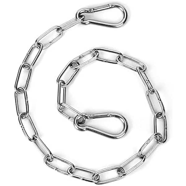 20 Inch Stainless Steel Gate Chain Lock with Carabiners for Outdoor Fences Pet Cages Corral Supplies