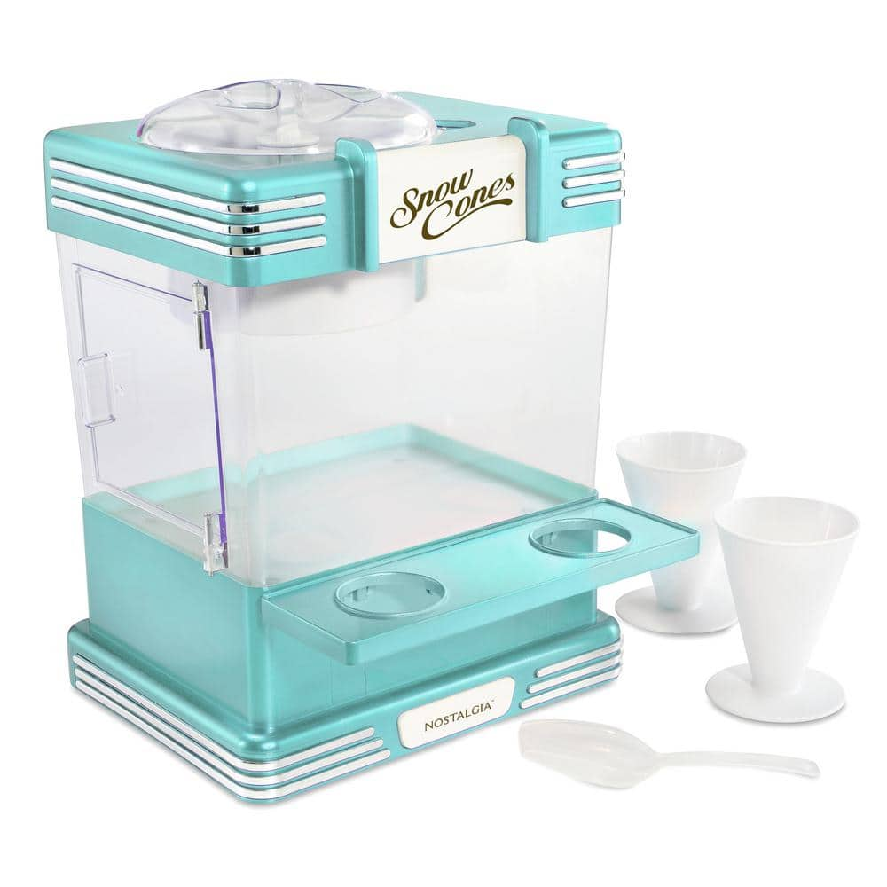 Nostalgia Electrics 2-Qt Electric Ice Cream Maker With Candy Crusher,  Aqua/Stainless Steel