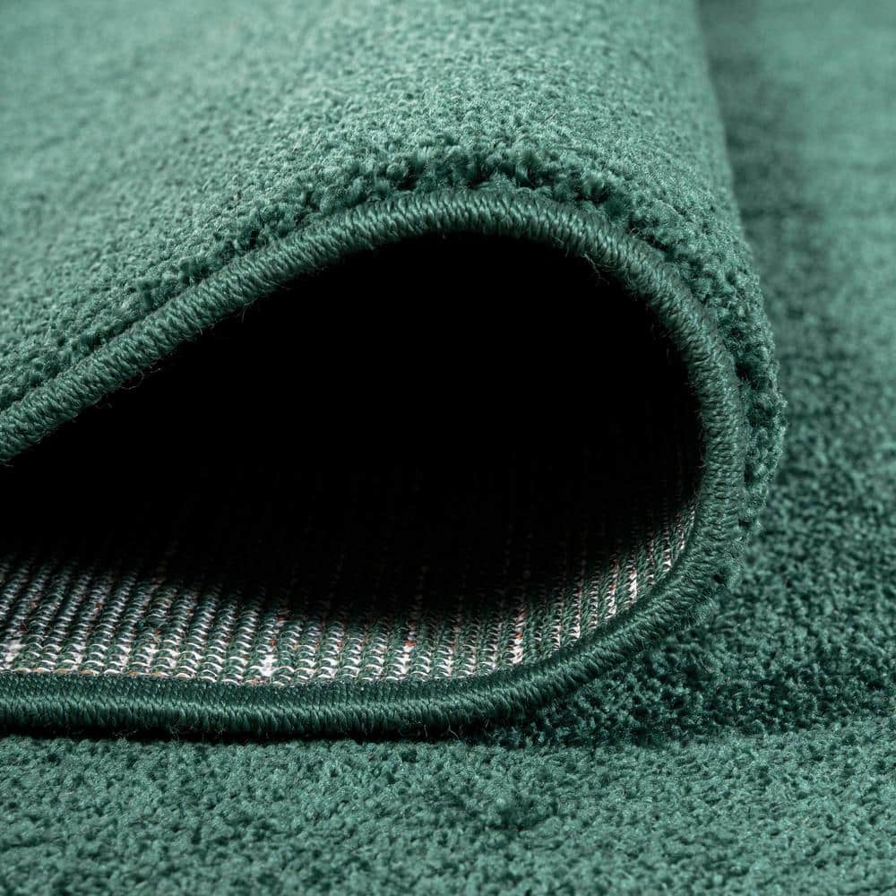 Emerald Green Synthetic Reversible Low-Pile Area Rug