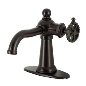 Fuller Single-Handle Single Hole Bathroom Faucet with Push Pop-Up and Deck Plate in Oil Rubbed Bronze