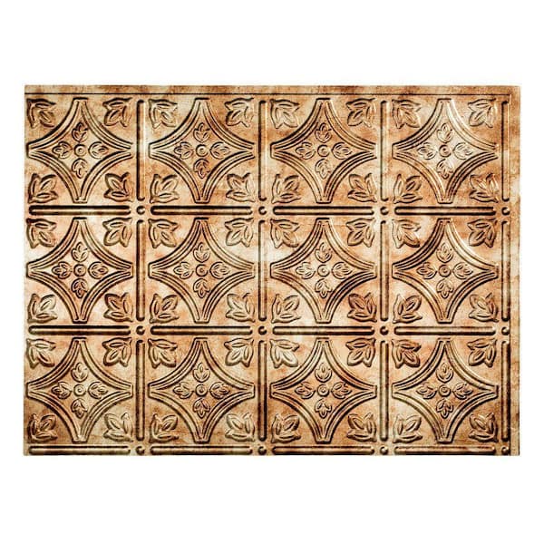 Fasade 18.25 in. x 24.25 in. Bermuda Bronze Traditional Style # 1 PVC Decorative Backsplash Panel