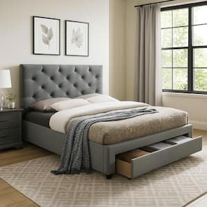 Acme Furniture Genoa Gray Wood Frame Eastern King Platform Bed