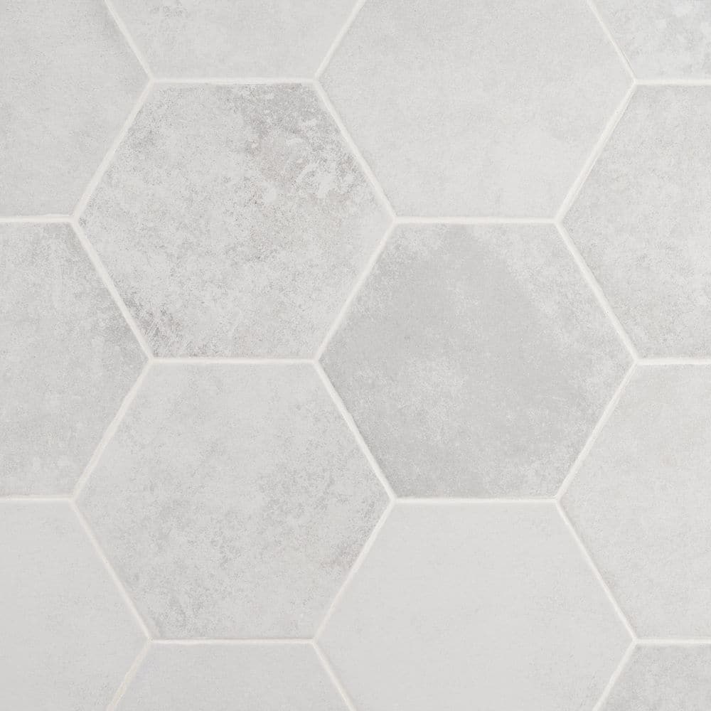 Hayes White Hexagon Matte Porcelain Floor and Wall Tile