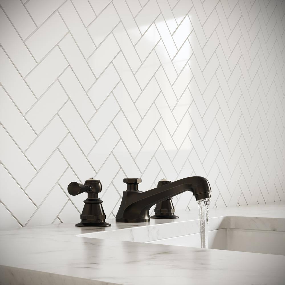 Oil-Rubbed Bronze Widespread Lavatory Faucet with Torch Lever Handles
