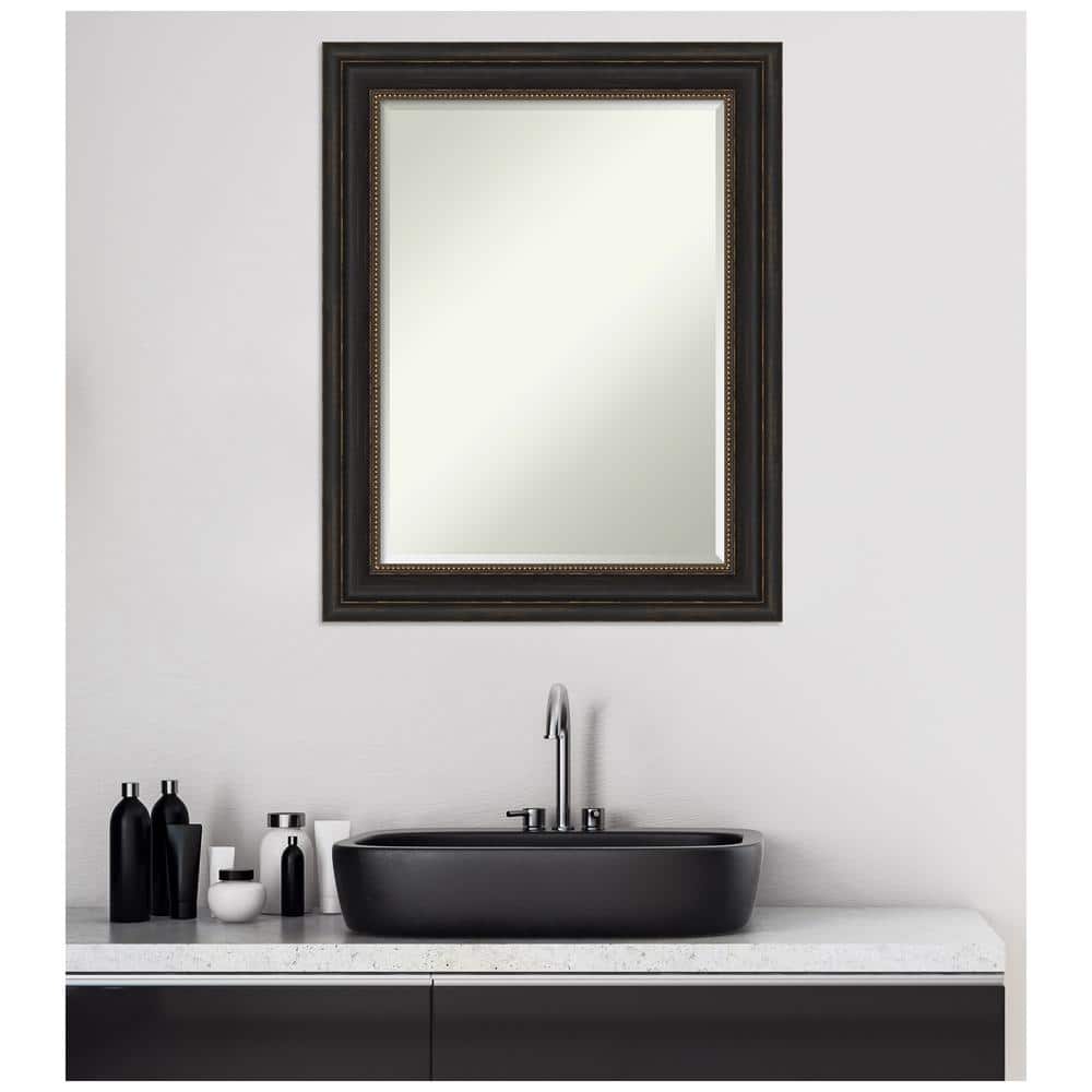 Bronze Beveled Rectangular Bathroom Vanity Mirror