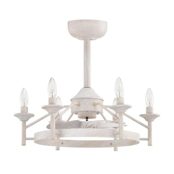 Heritage 21 in. 6-Light Indoor White Industrial Metal Ceiling Fan Included Smart Remote