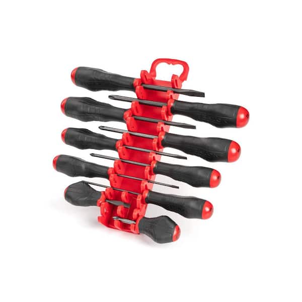 TEKTON High-Torque Black Oxide Blade Screwdriver Set, 10-Piece (#0-#3,1/8-5/16 in.) - Holder