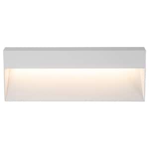 Powder Coated White 8.5-Watt LED Outdoor Hardwired Wall Lantern Sconce with Frosted Glass Diffuser
