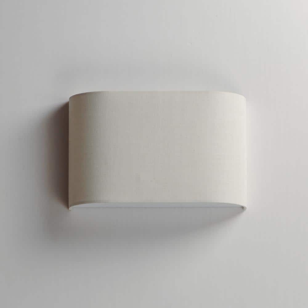 Oatmeal Linen Fabric LED Wall Sconce, 13" Wide