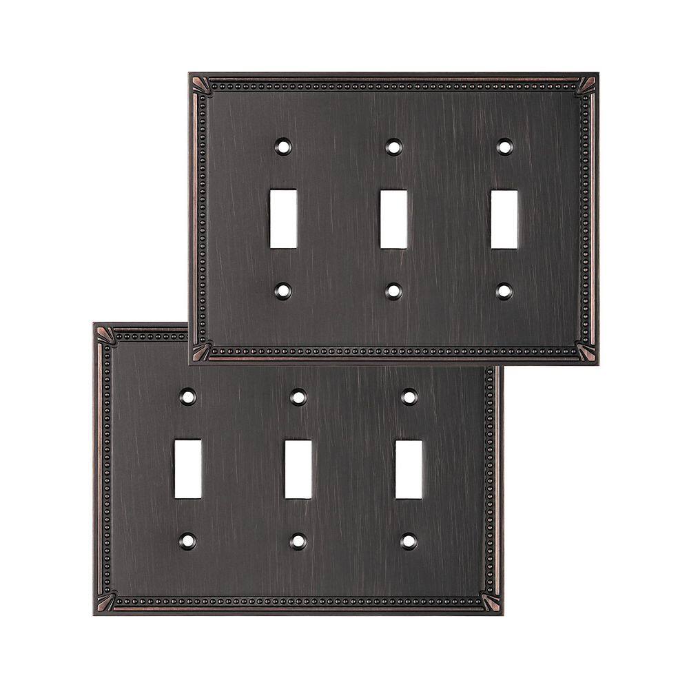 Standard 3-Gang Aged Bronze Toggle Metal Wall Plates (2-Pack) price history on PriceWatchPro