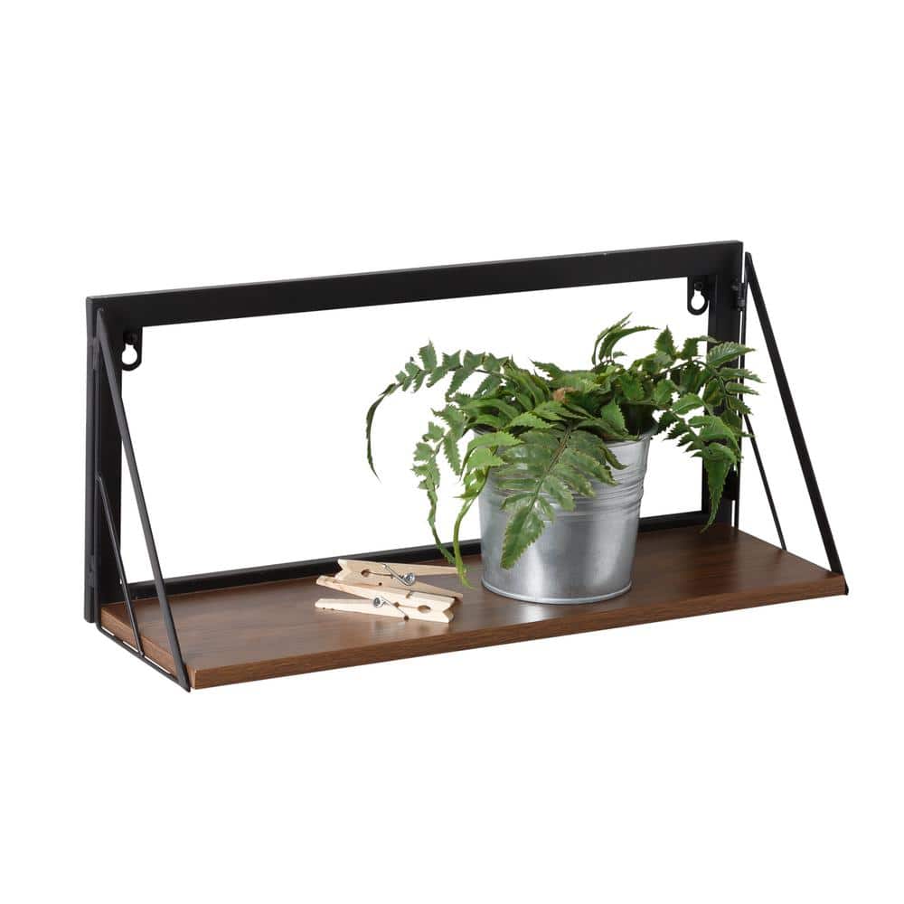 Laundry Room Makeover 8 in. H x 18 in. W x 6 in. D Melamine and Steel Shelf