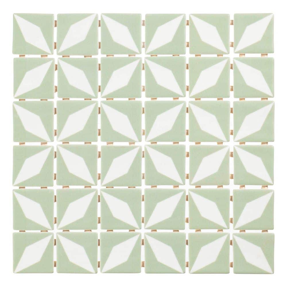 Moline Vardo 2 in. x 2 in. Mid-Century Inspired Matte and Glossy Recycled Glass Mosaic Wall Tile (5 sq. ft. / Case) price history on PriceWatchPro