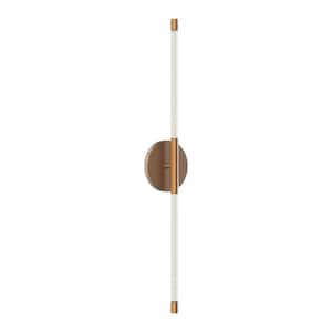 Motif 26 in., 1-Light 9-Watt Brushed Gold Integrated LED Wall Sconce
