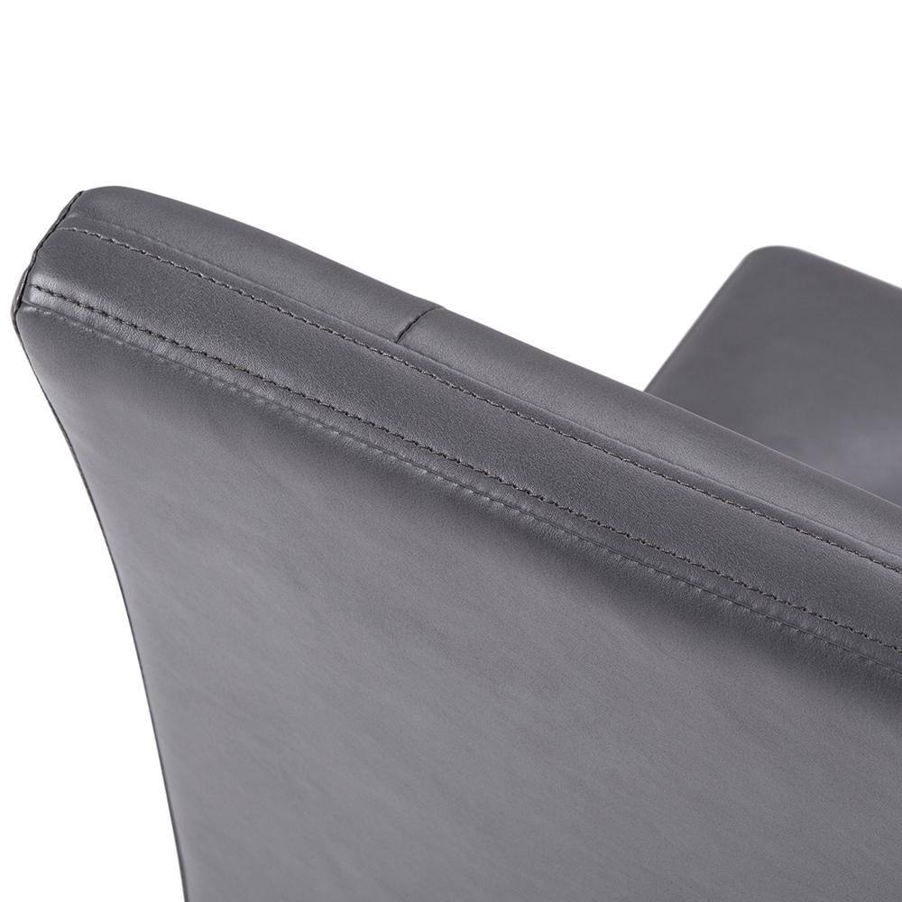 Stone Grey Faux Leather Upholstered Parsons Side Chair Set