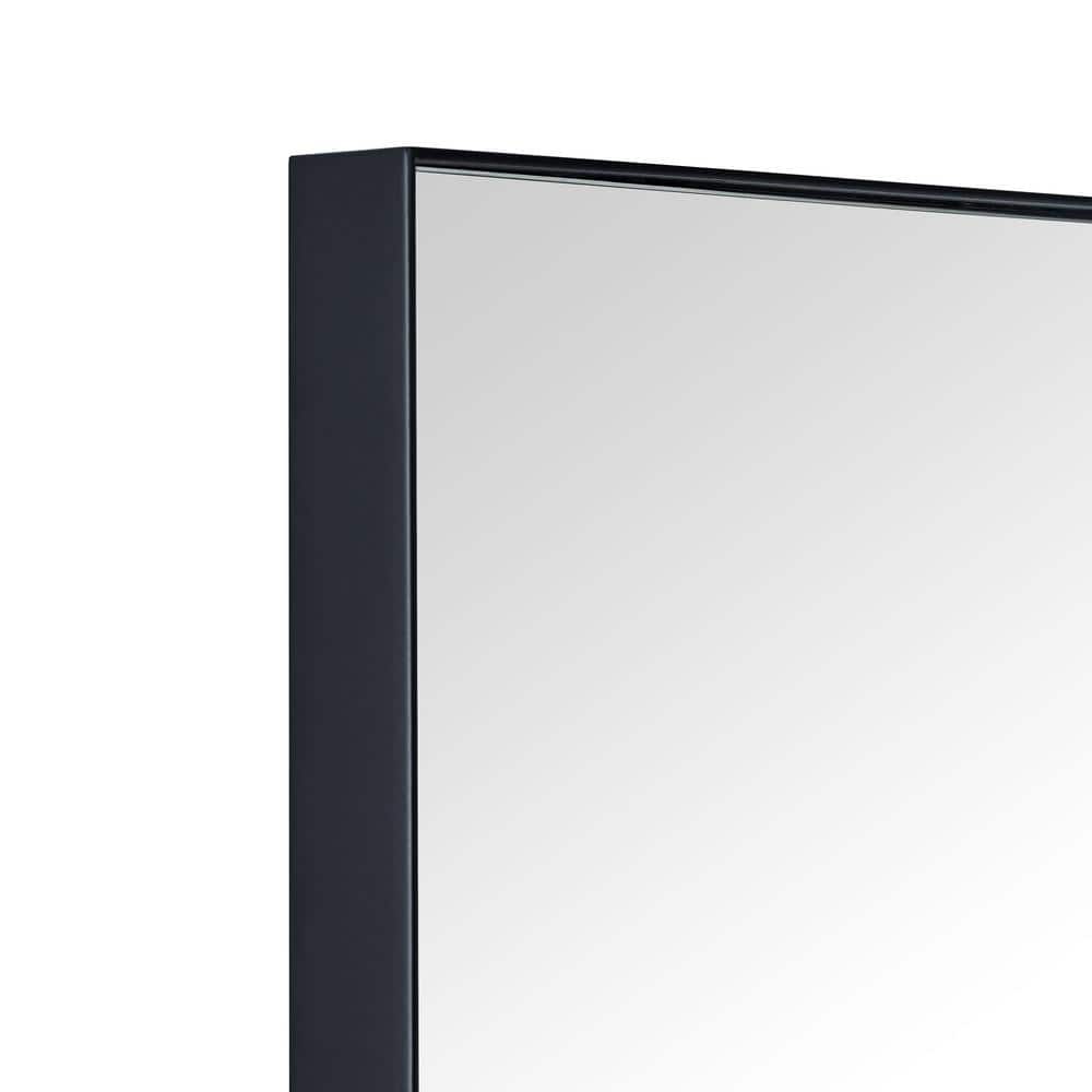 16'' x 26'' Black Metal Framed Medicine Cabinet with Mirror