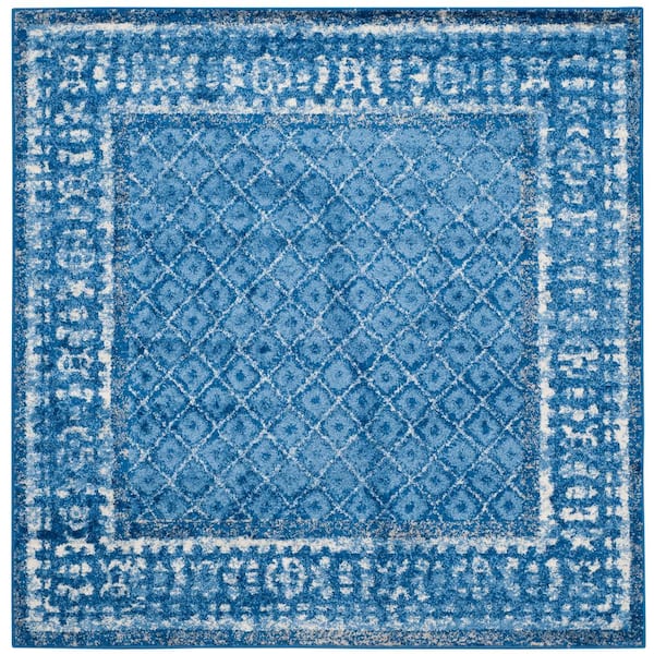 SAFAVIEH Adirondack Light Blue/Dark Blue 8 ft. x 8 ft. Square Border Area Rug