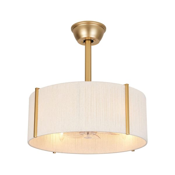 Bastidas 19.3 in. 4-Light Natural Rope Drum Indoor Ceiling Fan Lighting with Remote and Clear ABS Blades