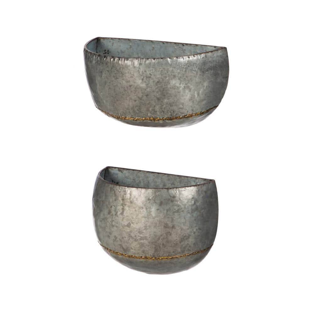 Evergreen Nested Aged Metal Brass Patina Finished Trough Planters (Set of  2) 8PMTL235 - The Home Depot