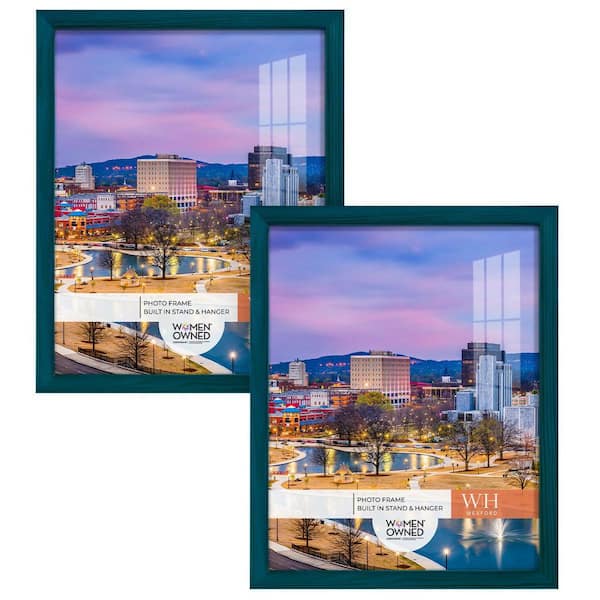 Wexford Home Woodgrain 11 in. x 14 in. Ocean Blue Picture Frame (Set of 2)