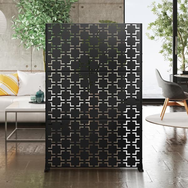 Dovelina 72 In.H X 47 In.W Laser Cut Metal Black Rectangle Wall ...