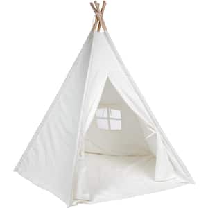 6 ft. Large Canvas Teepee Playset Playhouse with Carry Case
