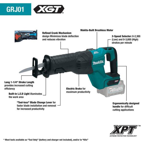 Makita 40V Max XGT Brushless Cordless Recipro Saw (Tool Only) GRJ01Z - The  Home Depot