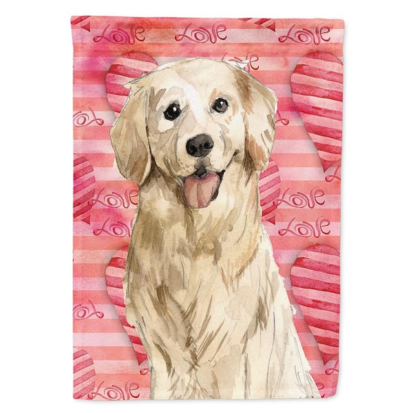 Caroline's Treasures 11 in. x 15-1/2 in. Polyester Love a Golden Retriever 2-Sided 2-Ply Garden Flag