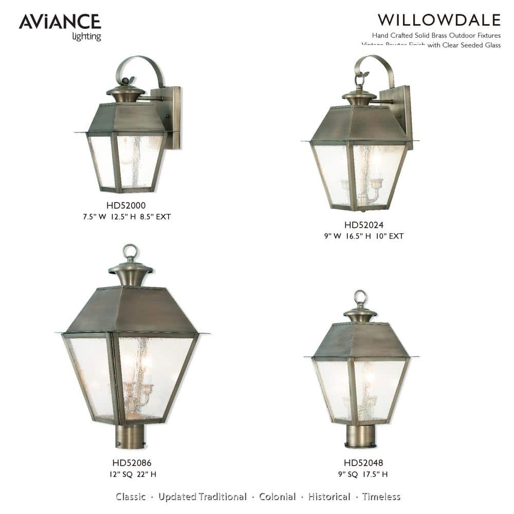 Elegant Vintage Pewter Outdoor Wall Lantern with Seeded Glass