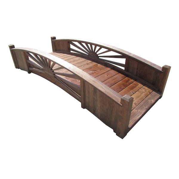 8 ft. Sunburst Wood Garden Bridge Kit