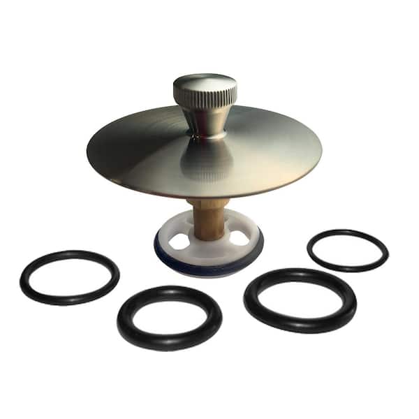 KEENEY 3/4 in. Universal Quick Cover Up Bath Drain Stopper in Brushed Nickel