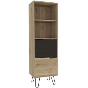 Aster 67 in. Natural Composite Wood Slim Bookcase