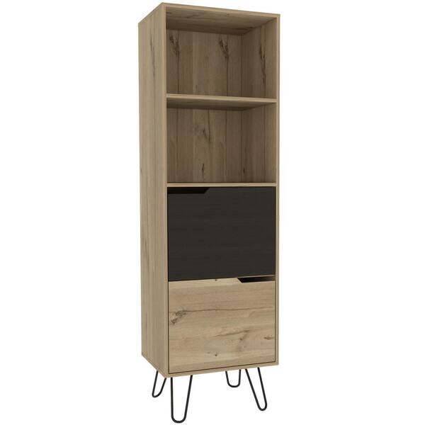 RST BRANDS Aster 67 in. Natural Composite Wood Slim Bookcase