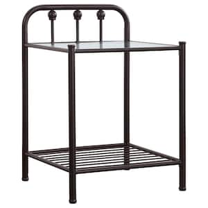 Livingston 1-Shelf Dark Bronze Nightstand