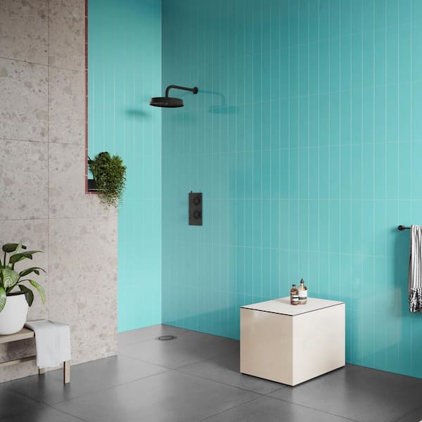 Ivy Hill Tile Colorwave Teal Green 4.43 in. x 17.62 in. Polished